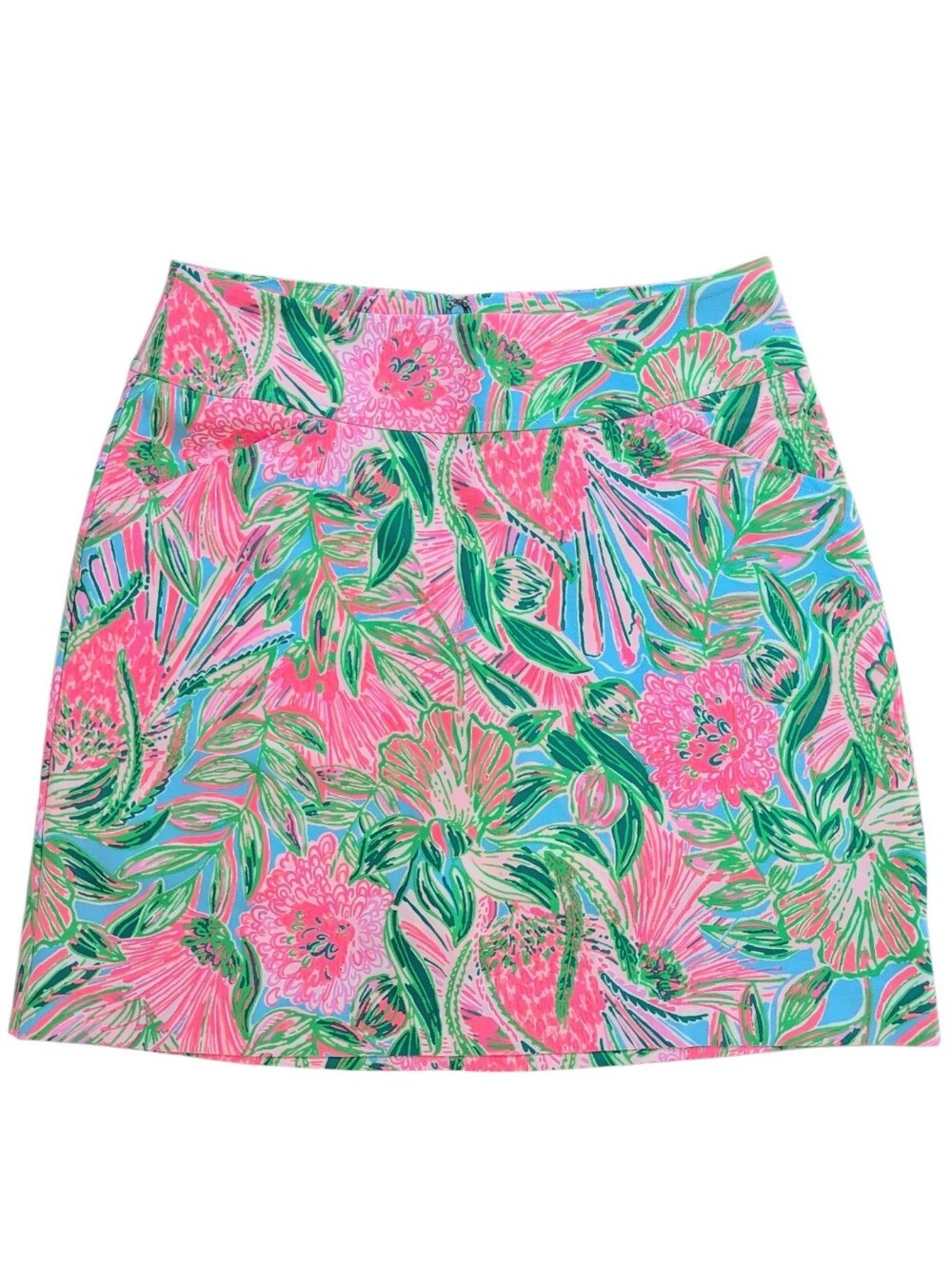 Lily Pulitzer Floral Pink + Green Mini Skirt Skort